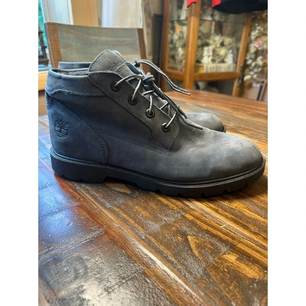 Timberland Mens Chukka Boots Dark Grey Nubuck Leather Lace Up Mid Top Size 11M